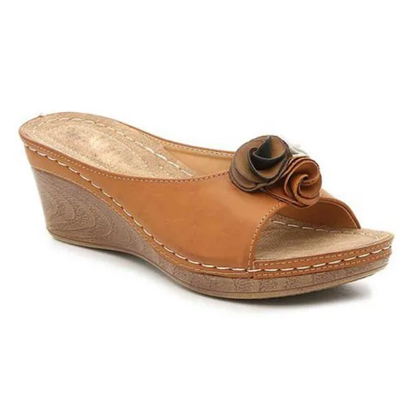 Women'S Vintage Floral Wedge Slippers 30115378