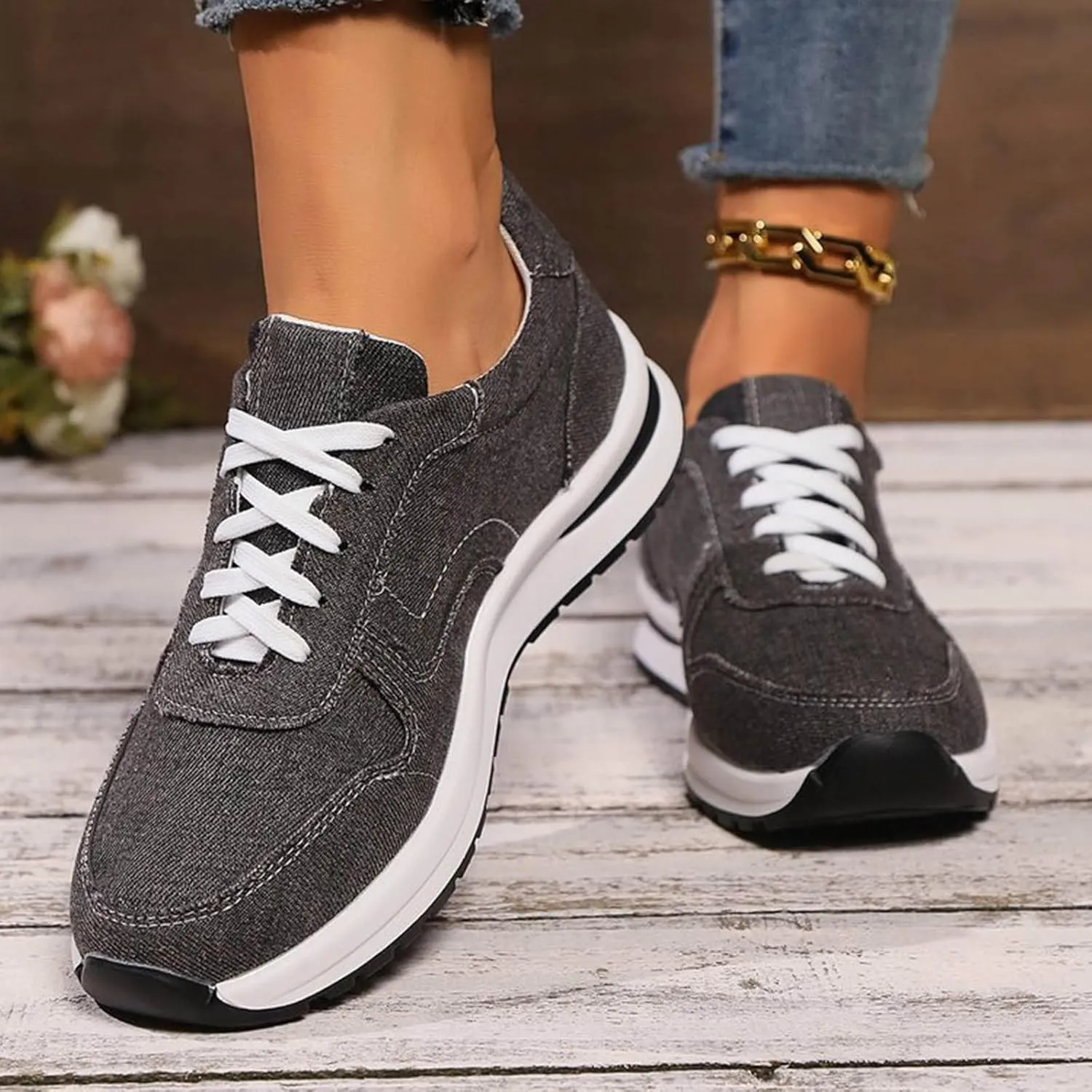 Womens Walking Shoes Fashion Casual Women Shoes Sports Shoes Lace Up Thick Soled Women Shoes Womens Beach Boots Women