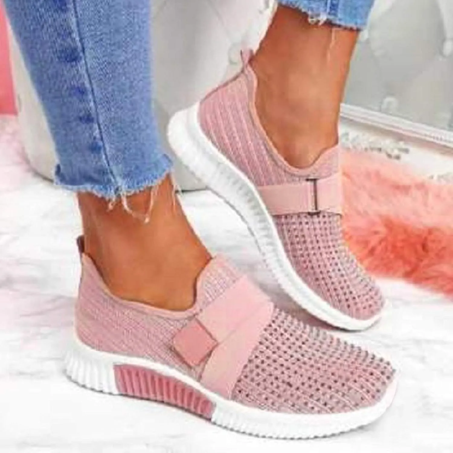 Womens Walking Shoes Wide Diabetic Shoes Non Slip Work Shoes Women Walking Ladies Shoes Casual Dress Sneakers Slip On Tennis Shoe Loafers Casual Slip On