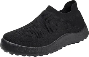 Womens Walking Shoes Wide Diabetic Shoes Running Shoes for Men Flat Feet Casual Black Shoes Black Platform Sneaker Slip On Tennis Shoe Loafers Shoe