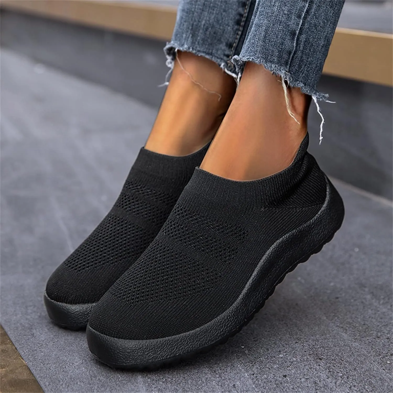 Womens Walking Shoes Wide Diabetic Shoes Running Shoes for Men Flat Feet Casual Black Shoes Black Platform Sneaker Slip On Tennis Shoe Loafers Shoe