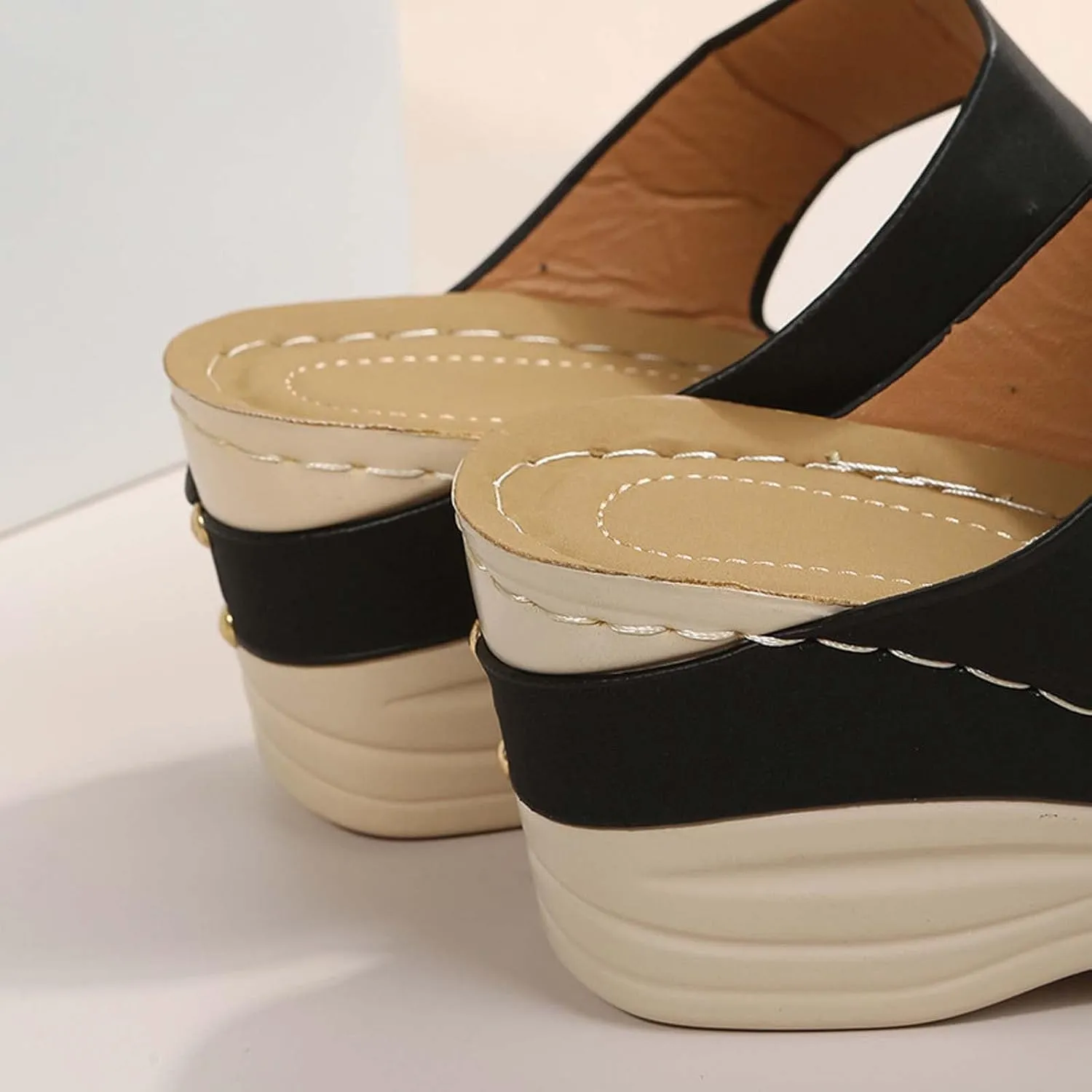 Womens Wedge Sandals 2025 Summer Retro Open Toe Beach Sandals Comfortable Orthotic Sandals Arch Support Walking Shoes