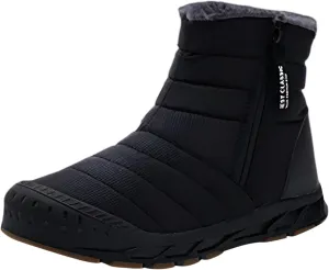 Women's Winter Snow Boots Warm Fleece Lined Ankle Booties Fashion Sneakers Slip On Outdoor Shoes Wide Width Short Boots Comfortable Insulated Non-Slip Walking Shoes Lightweight