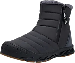 Women's Winter Snow Boots Warm Fleece Lined Ankle Booties Fashion Sneakers Slip On Outdoor Shoes Wide Width Short Boots Comfortable Insulated Non-Slip Walking Shoes Lightweight