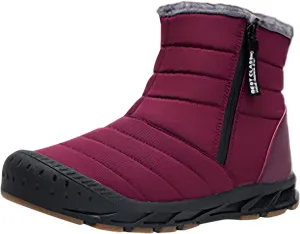 Women's Winter Snow Boots Warm Fleece Lined Ankle Booties Fashion Sneakers Slip On Outdoor Shoes Wide Width Short Boots Comfortable Insulated Non-Slip Walking Shoes Lightweight