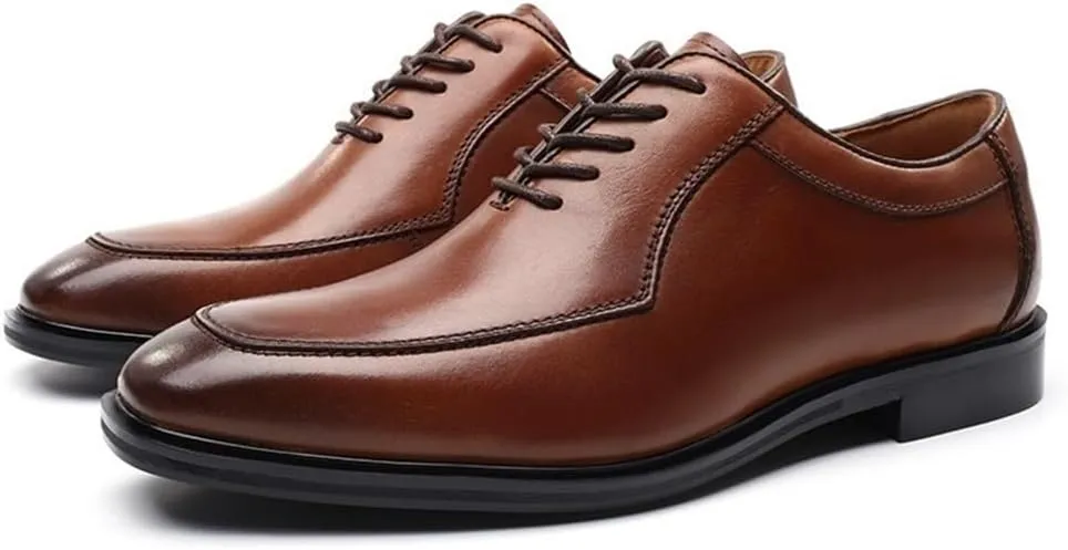 Working Formal Shoes Dress Oxford for Mens French Leather Lace Up Cap Toe Design Prom Wedding Slip Resistant Casual