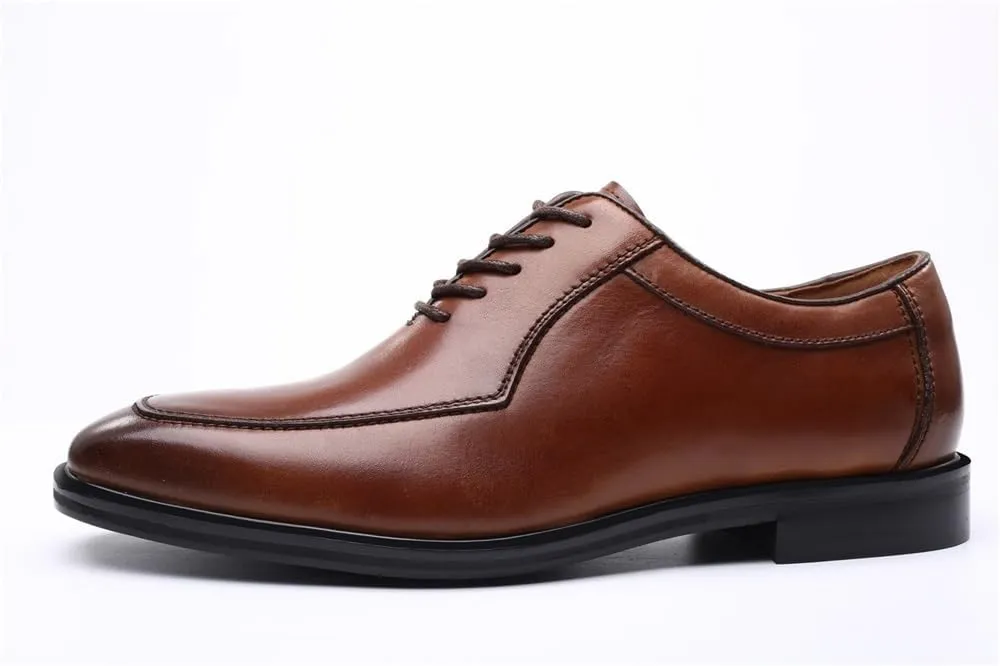 Working Formal Shoes Dress Oxford for Mens French Leather Lace Up Cap Toe Design Prom Wedding Slip Resistant Casual