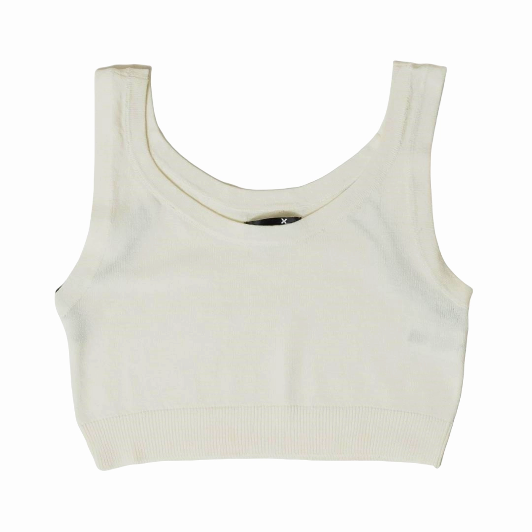 XT Studio canotta top da donna in cotone. Colore crema Flexible Use 4 Way Stretch Fabric