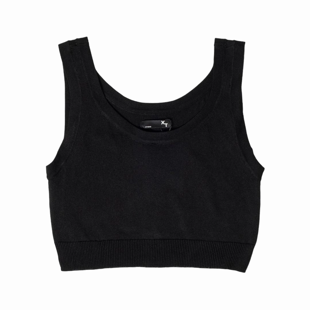 XT Studio canotta top da donna in cotone. Colore nero Breathable mesh anti - static