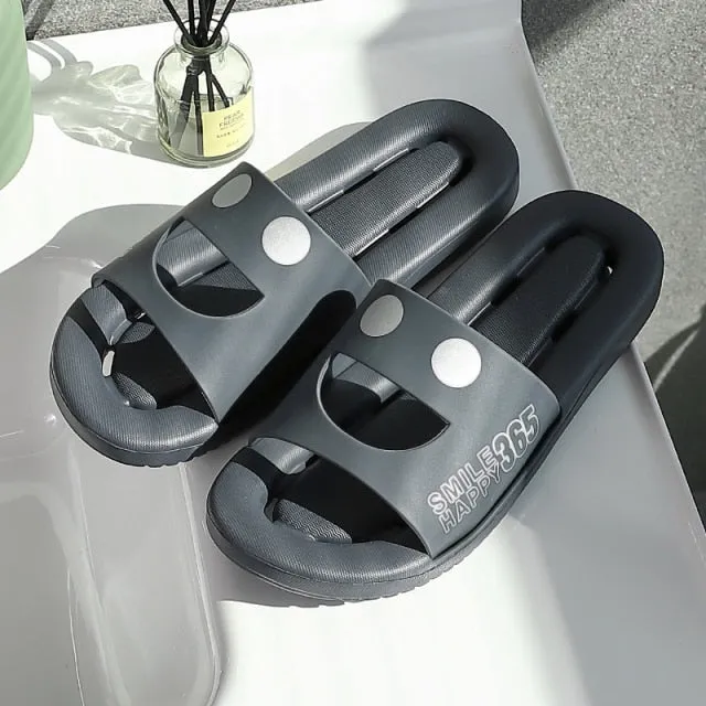 Yeknu Home Slippers Summer Thick Platform Woman Sandals Indoor Bathroom Anti-slip Slides Ladies Men&#39;s Shoes Mules Dropshipping