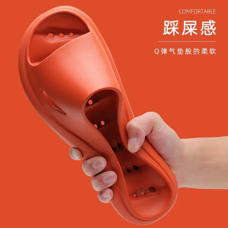 Yeknu Home Slippers Summer Thick Platform Woman Sandals Indoor Bathroom Anti-slip Slides Ladies Men&#39;s Shoes Mules Dropshipping