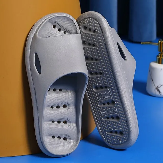 Yeknu Home Slippers Summer Thick Platform Woman Sandals Indoor Bathroom Anti-slip Slides Ladies Men&#39;s Shoes Mules Dropshipping