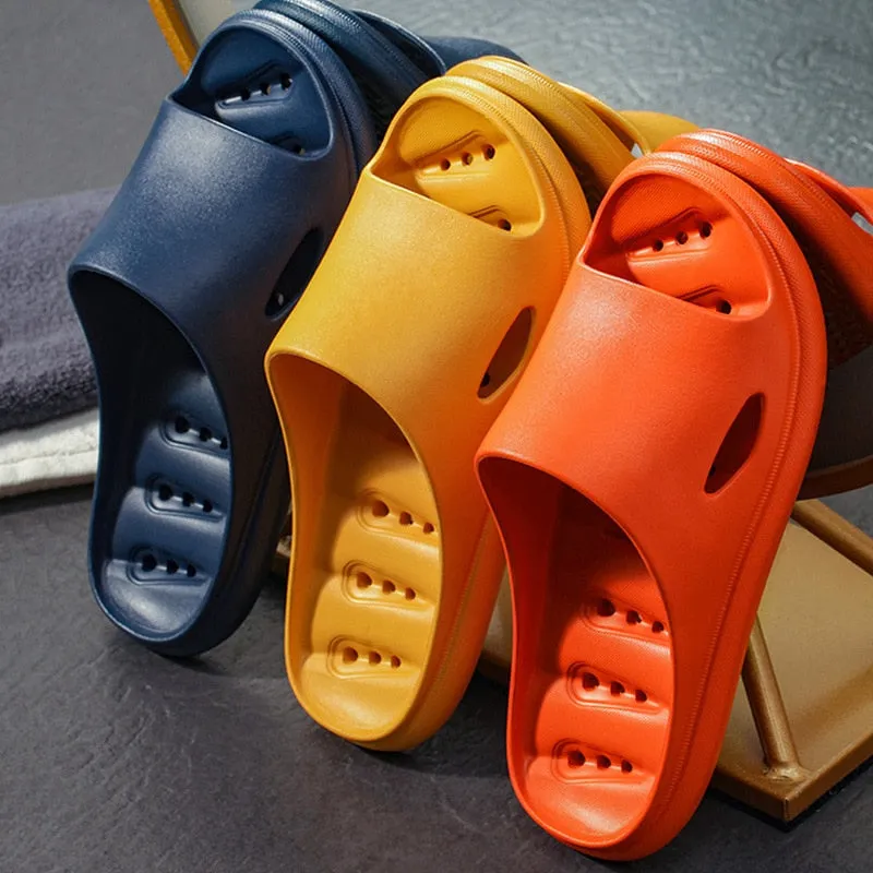 Yeknu Home Slippers Summer Thick Platform Woman Sandals Indoor Bathroom Anti-slip Slides Ladies Men&#39;s Shoes Mules Dropshipping