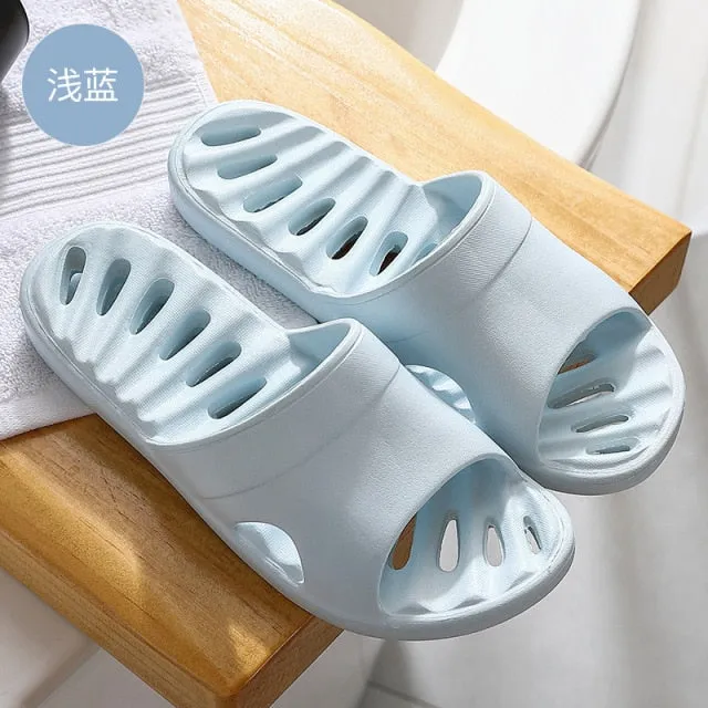 Yeknu Home Slippers Summer Thick Platform Woman Sandals Indoor Bathroom Anti-slip Slides Ladies Men&#39;s Shoes Mules Dropshipping