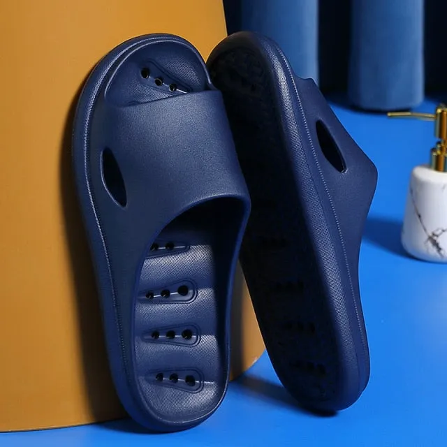 Yeknu Home Slippers Summer Thick Platform Woman Sandals Indoor Bathroom Anti-slip Slides Ladies Men&#39;s Shoes Mules Dropshipping