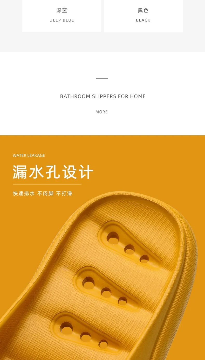 Yeknu Home Slippers Summer Thick Platform Woman Sandals Indoor Bathroom Anti-slip Slides Ladies Men&#39;s Shoes Mules Dropshipping