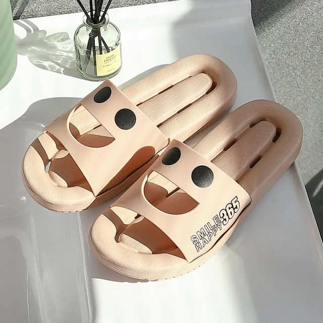 Yeknu Home Slippers Summer Thick Platform Woman Sandals Indoor Bathroom Anti-slip Slides Ladies Men&#39;s Shoes Mules Dropshipping