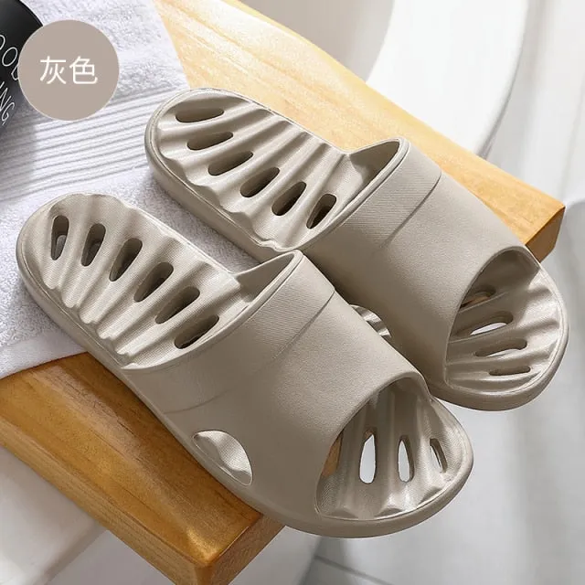 Yeknu Home Slippers Summer Thick Platform Woman Sandals Indoor Bathroom Anti-slip Slides Ladies Men&#39;s Shoes Mules Dropshipping
