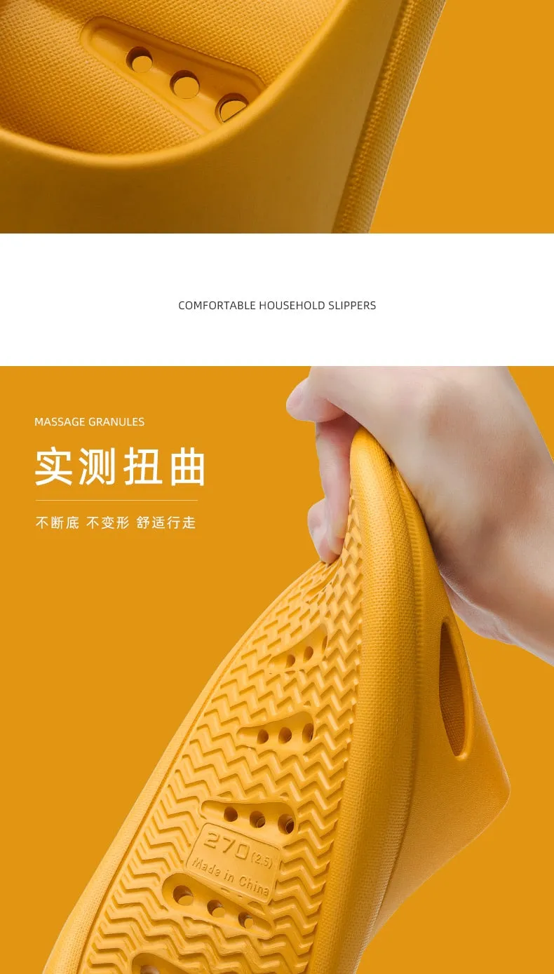 Yeknu Home Slippers Summer Thick Platform Woman Sandals Indoor Bathroom Anti-slip Slides Ladies Men&#39;s Shoes Mules Dropshipping