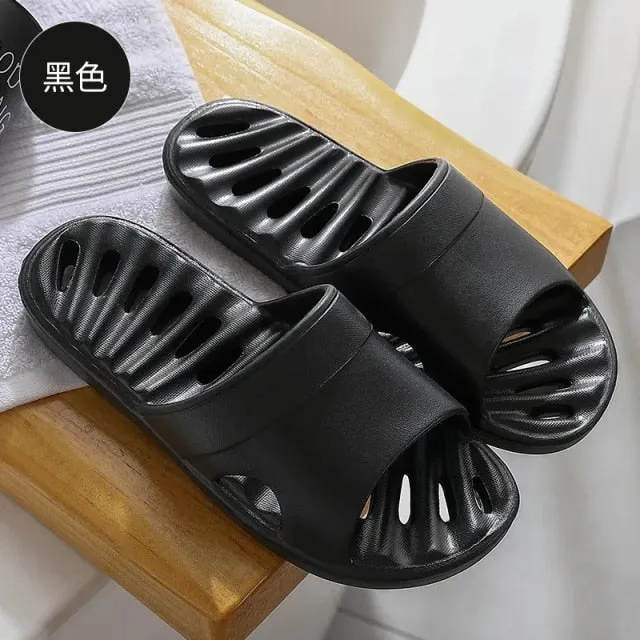 Yeknu Home Slippers Summer Thick Platform Woman Sandals Indoor Bathroom Anti-slip Slides Ladies Men&#39;s Shoes Mules Dropshipping