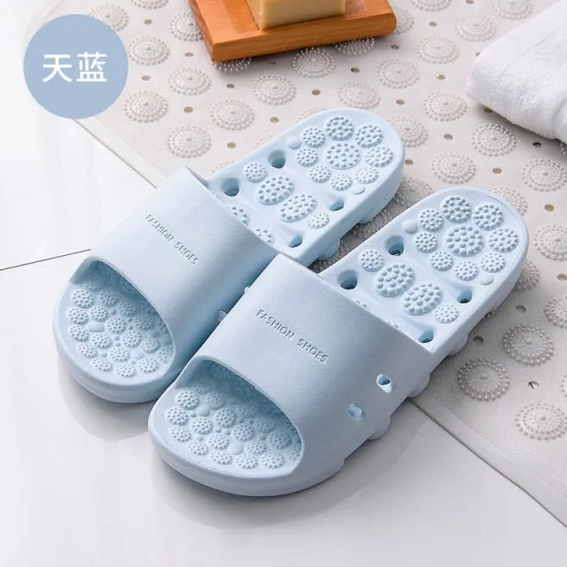 Yeknu Home Slippers Summer Thick Platform Woman Sandals Indoor Bathroom Anti-slip Slides Ladies Men&#39;s Shoes Mules Dropshipping