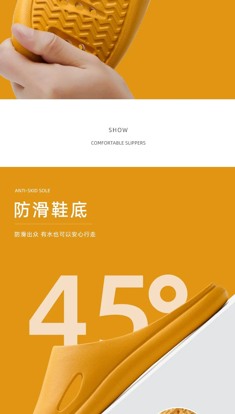 Yeknu Home Slippers Summer Thick Platform Woman Sandals Indoor Bathroom Anti-slip Slides Ladies Men&#39;s Shoes Mules Dropshipping
