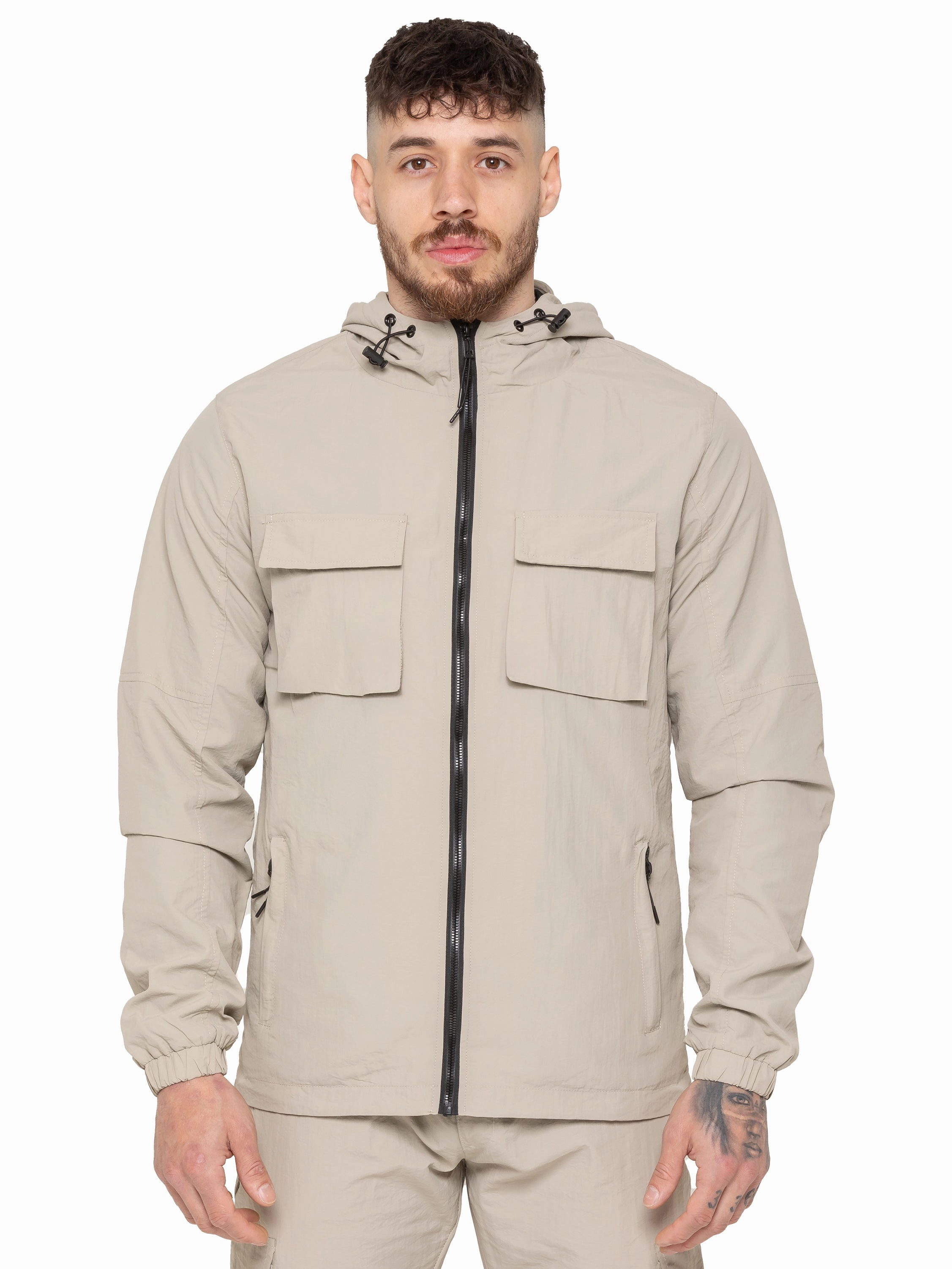 Enzo Milano | Mens Lightweight Cargo Jacket Abrasion Resistant Surface OdorControl Treatment