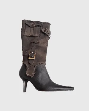 Zayd Detachable Cowboy Knee High Boots
