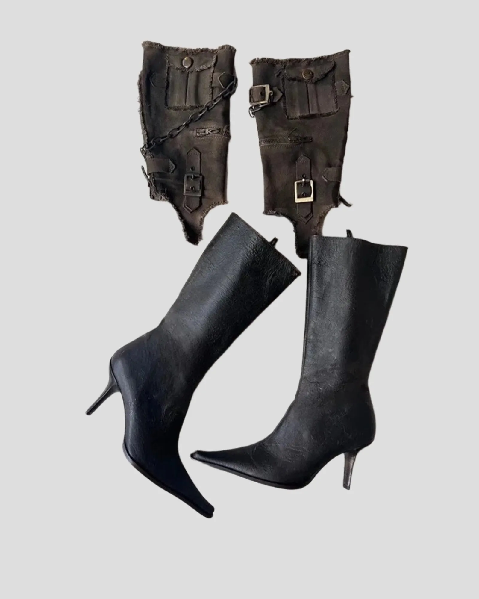 Zayd Detachable Cowboy Knee High Boots