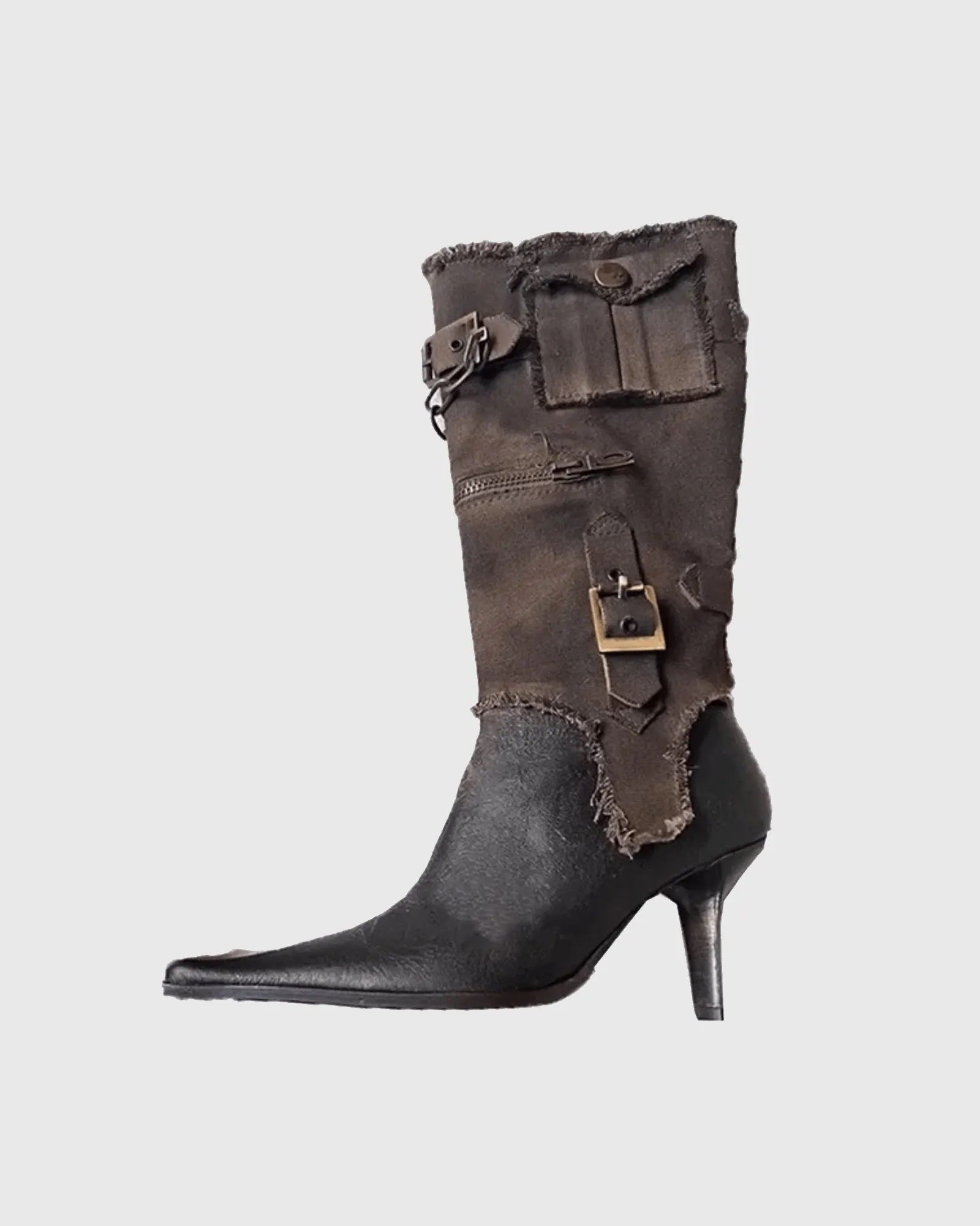 Zayd Detachable Cowboy Knee High Boots