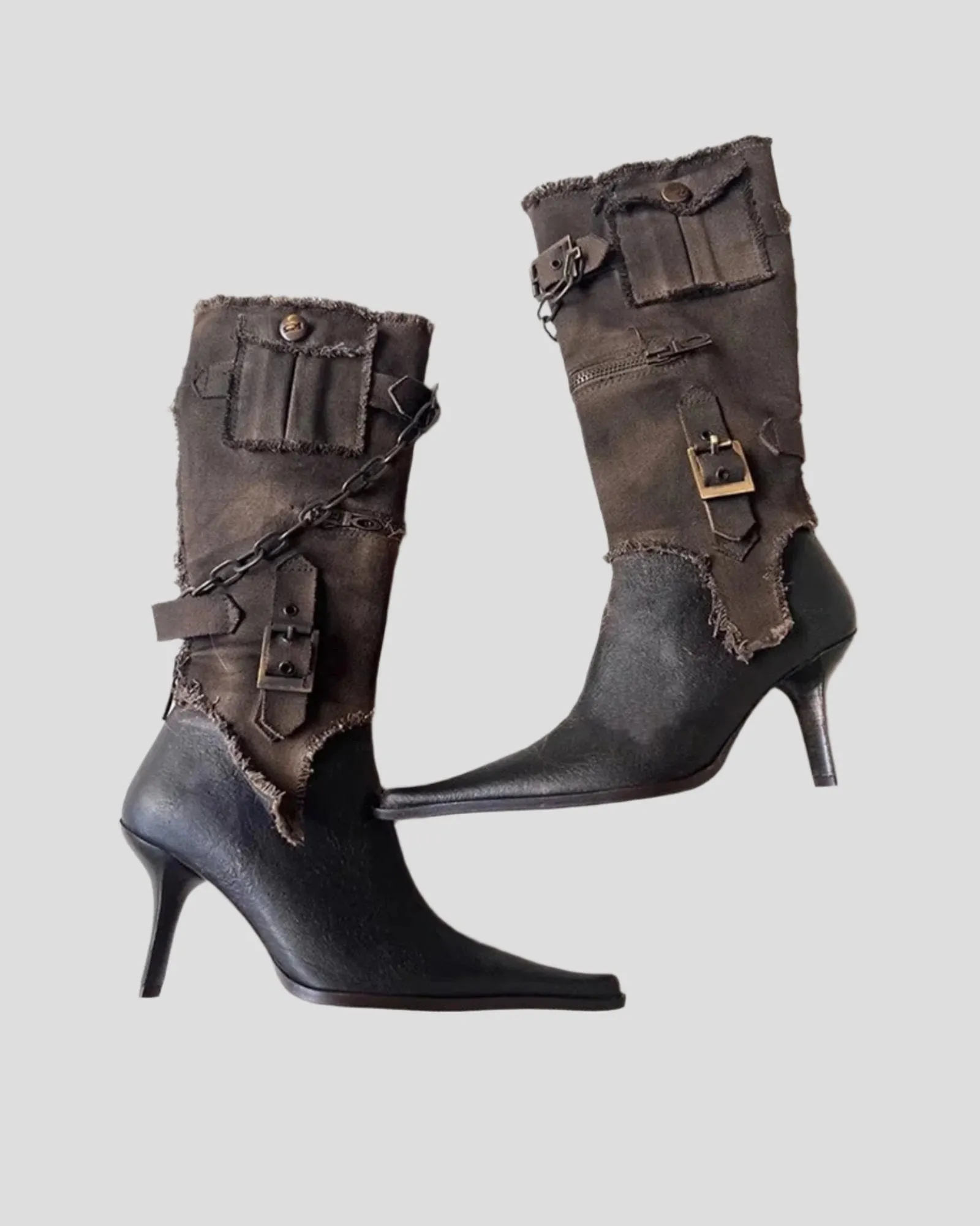 Zayd Detachable Cowboy Knee High Boots