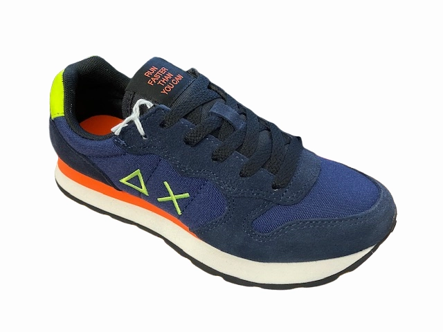 mid - top style Sun68 sneakers da ragazzo Tom Fluo Z42302T 07 navy blue